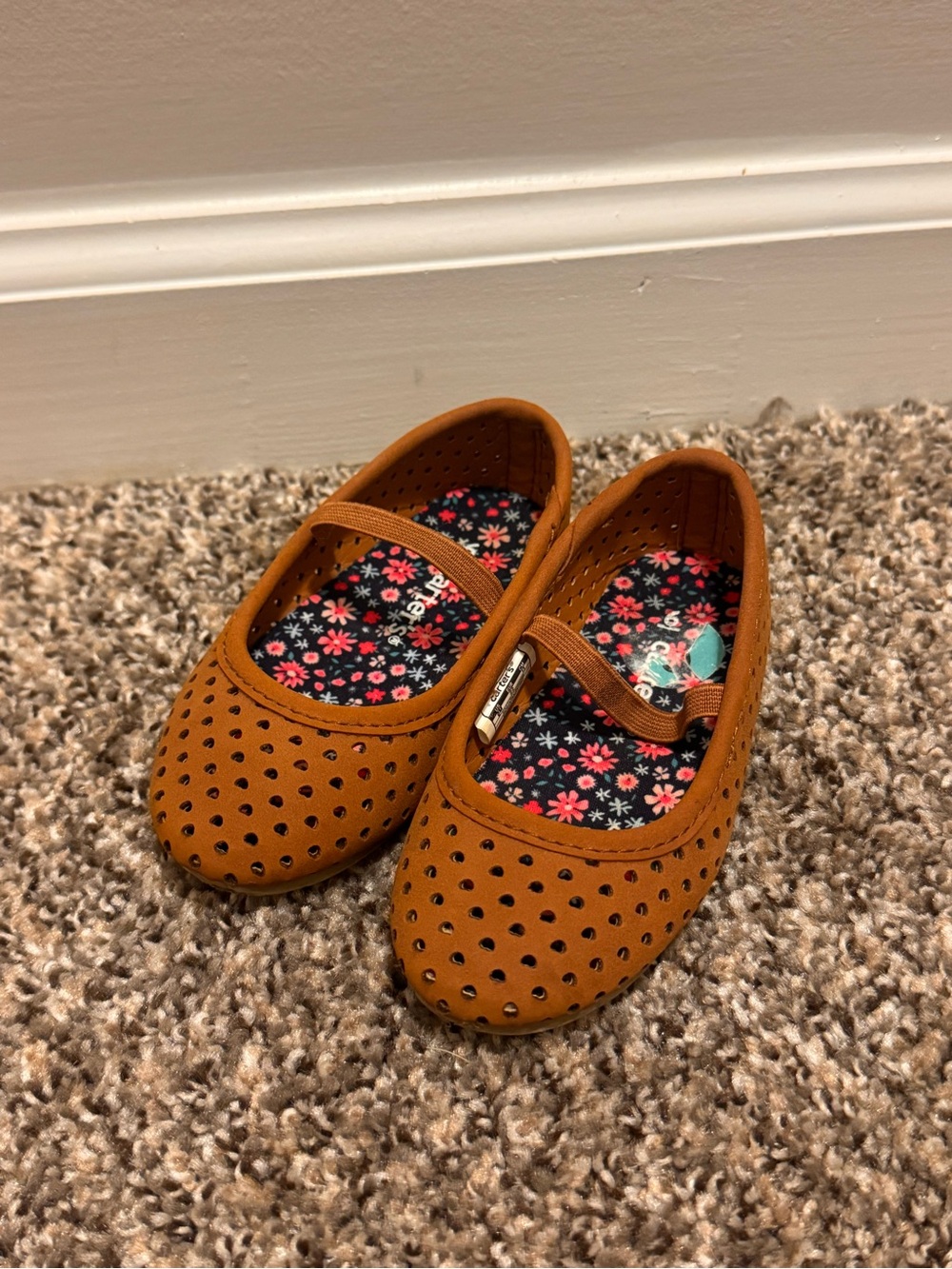 Kids Tan Flats - Carters size 6